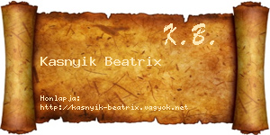 Kasnyik Beatrix névjegykártya